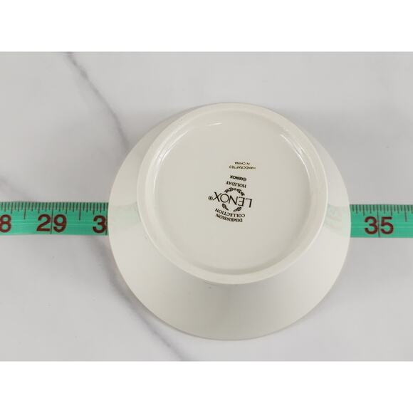 Lenox Holiday Round Joy Dish Serving Bowl 4 1/2" Gold Trim 20s New w/ Box Vtg - Picture 11 of 12